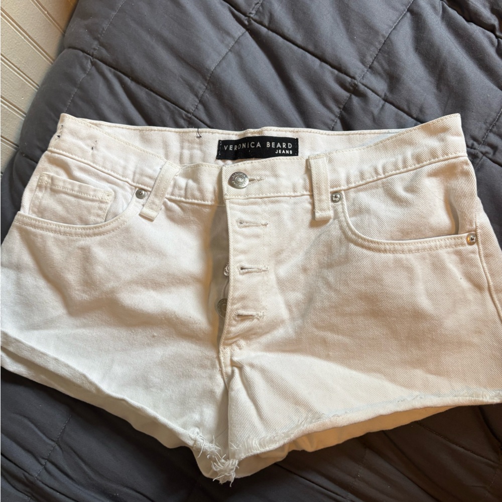 Veronica Beard Off-White Denim Shorts